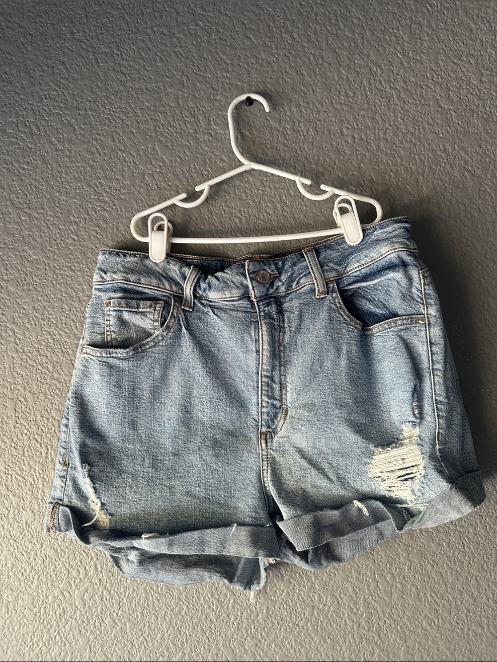Distressed Denim Shorts